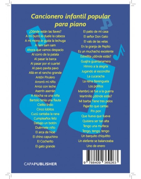 Cancionero popular infantil para piano