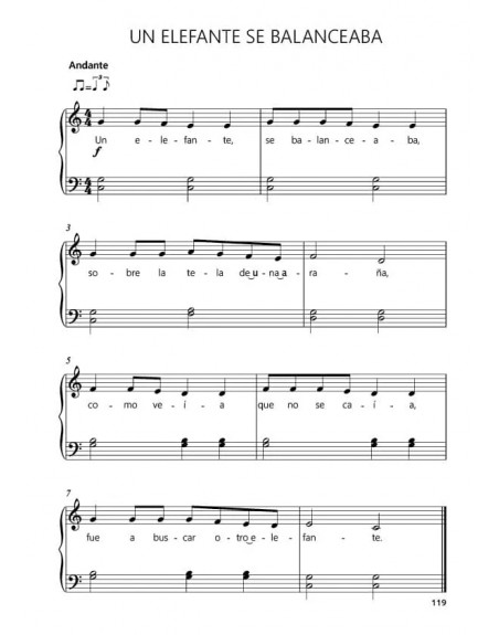 Cancionero popular infantil para piano